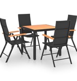 VidaXL 5-delige Tuinset zwart en bruin