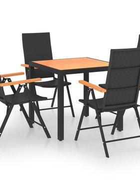 VidaXL 5-delige Tuinset zwart en bruin