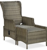 VidaXL 3-delige Loungeset met kussens poly rattan bruin