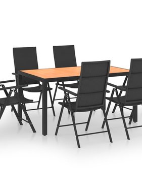 VidaXL 7-delige Tuinset zwart en bruin