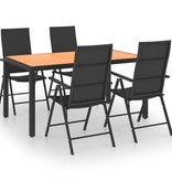 VidaXL 5-delige Tuinset zwart en bruin