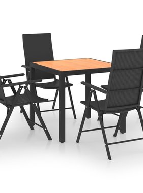 VidaXL 5-delige Tuinset zwart en bruin
