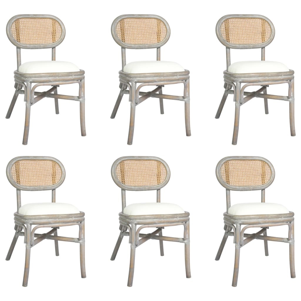 VidaXL Eetkamerstoelen 6 st linnen grijs