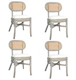 VidaXL Eetkamerstoelen 4 st linnen grijs