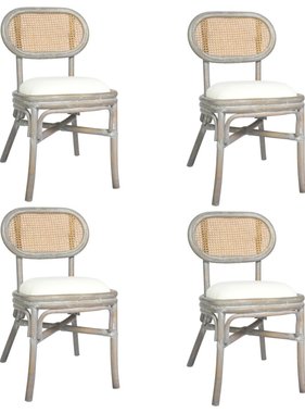 VidaXL Eetkamerstoelen 4 st linnen grijs