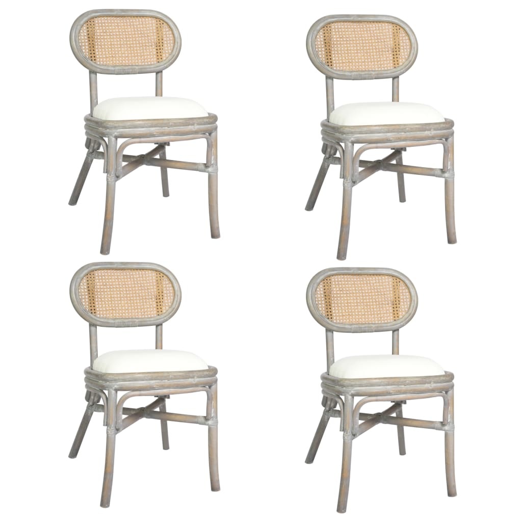 VidaXL Eetkamerstoelen 4 st linnen grijs