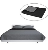 VidaXL Bedsprei dubbelzijdig 230x260 cm quilt grijs en zwart