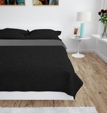 VidaXL Bedsprei dubbelzijdig 230x260 cm quilt grijs en zwart