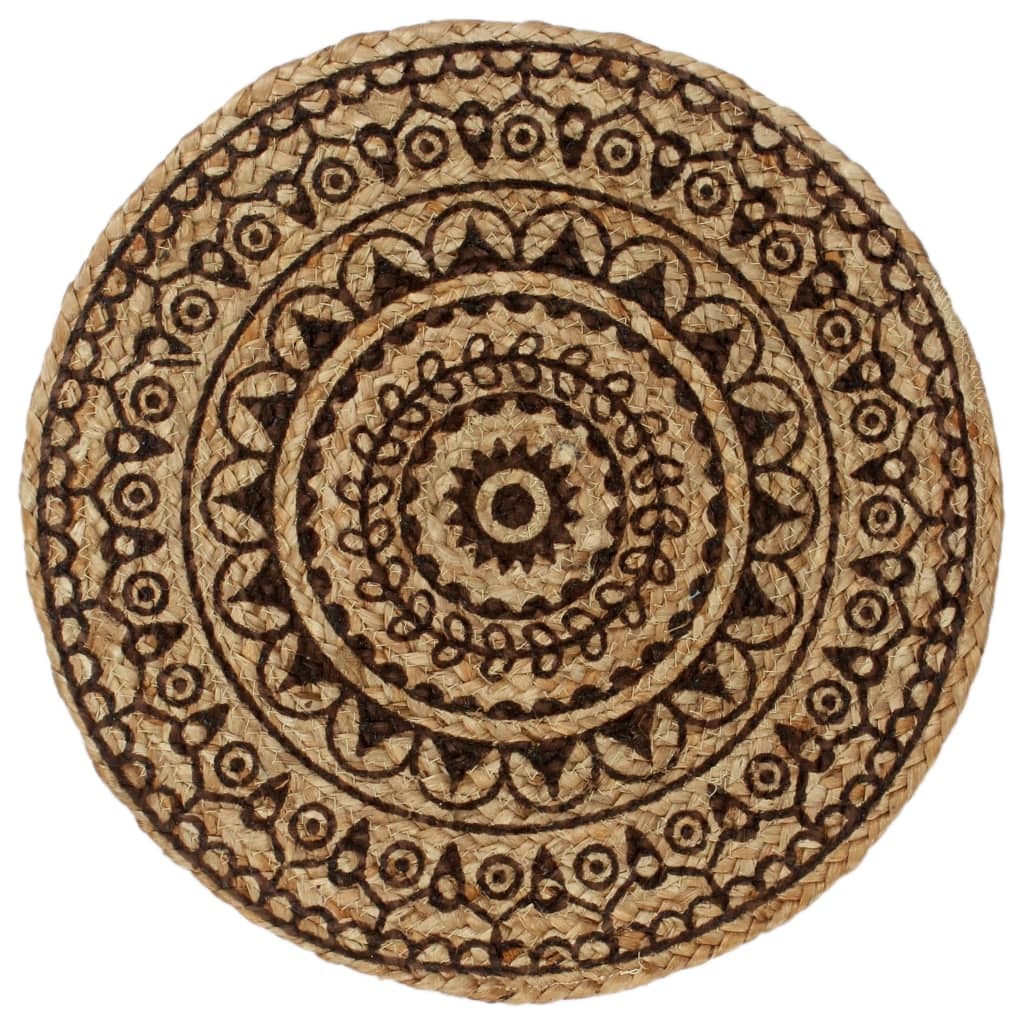 vidaXL Placemats 4 st rond 38 cm jute donkerbruin