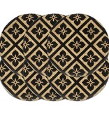 vidaXL Placemats 6 st rond 38 cm jute zwart