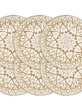 VidaXL Placemats 6 st rond 38 cm jute wit