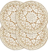 vidaXL Placemats 4 st rond 38 cm jute wit