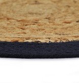 vidaXL Placemats 6 st 38 cm jute en katoen natuurlijk en marineblauw