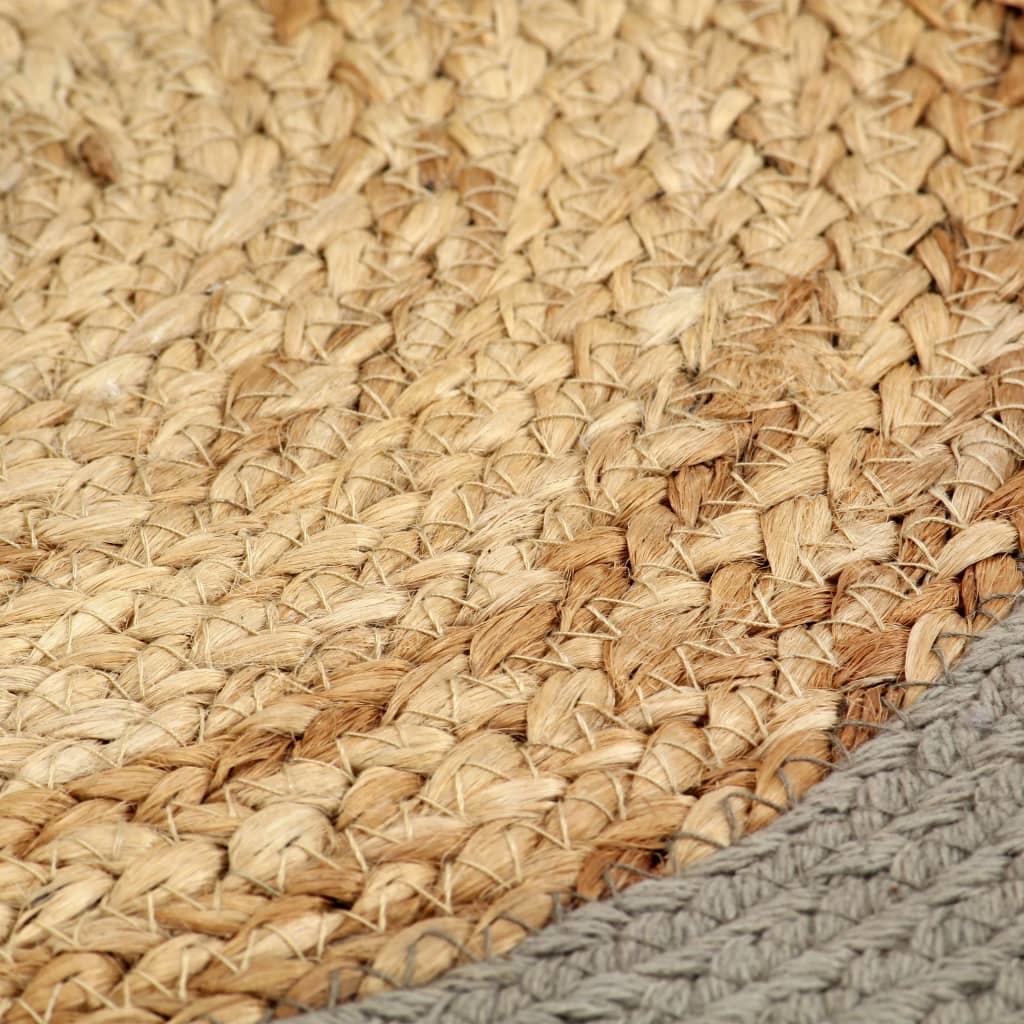 vidaXL Placemats 4 st 38 cm jute en katoen natuurlijk en grijs