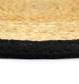 VidaXL Placemats 4 st 38 cm jute en katoen natuurlijk en zwart