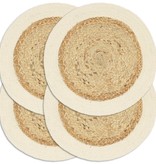 vidaXL Placemats 4 st rond 38 cm jute en katoen natuurlijk