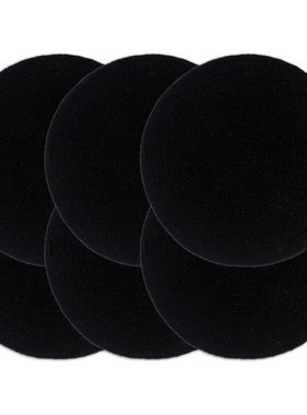 vidaXL Placemats 6 st rond 38 cm katoen effen zwart