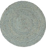 vidaXL Placemats 6 st rond 38 cm jute olijfgroen