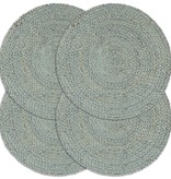 vidaXL Placemats 4 st rond 38 cm jute olijfgroen