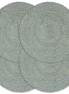 VidaXL Placemats 4 st rond 38 cm jute olijfgroen