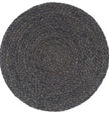 vidaXL Placemats 6 st rond 38 cm jute donkergrijs