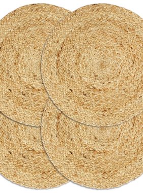 VidaXL Placemats 4 st rond 38 cm jute natuurlijk