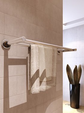 VidaXL Handdoekenrek met 2 roedes roestvrij staal