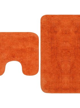 VidaXL Badmattenset stof oranje 2-delig