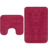 VidaXL Badmattenset stof fuchsia 2-delig
