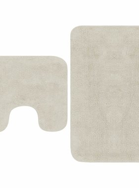 VidaXL Badmattenset stof wit 2-delig