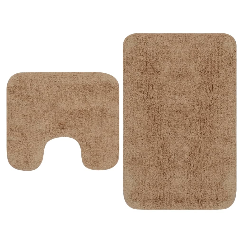 VidaXL Badmattenset stof beige 2-delig