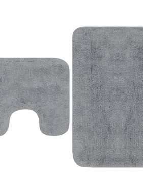 VidaXL Badmattenset stof grijs 2-delig