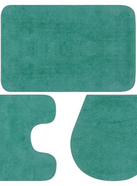 VidaXL Badmattenset stof turquoise 3-delig