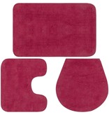 VidaXL Badmattenset stof fuchsia 3-delig