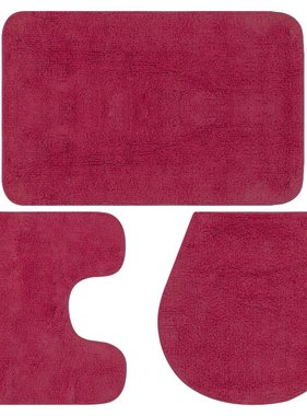 VidaXL Badmattenset stof fuchsia 3-delig