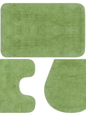 VidaXL Badmattenset stof groen 3-delig