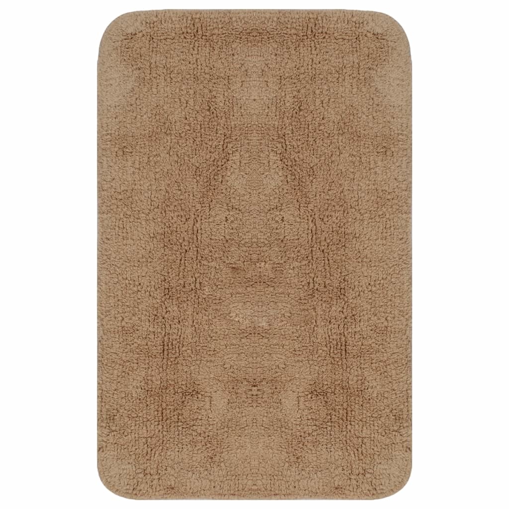 VidaXL Badmattenset stof beige 3-delig