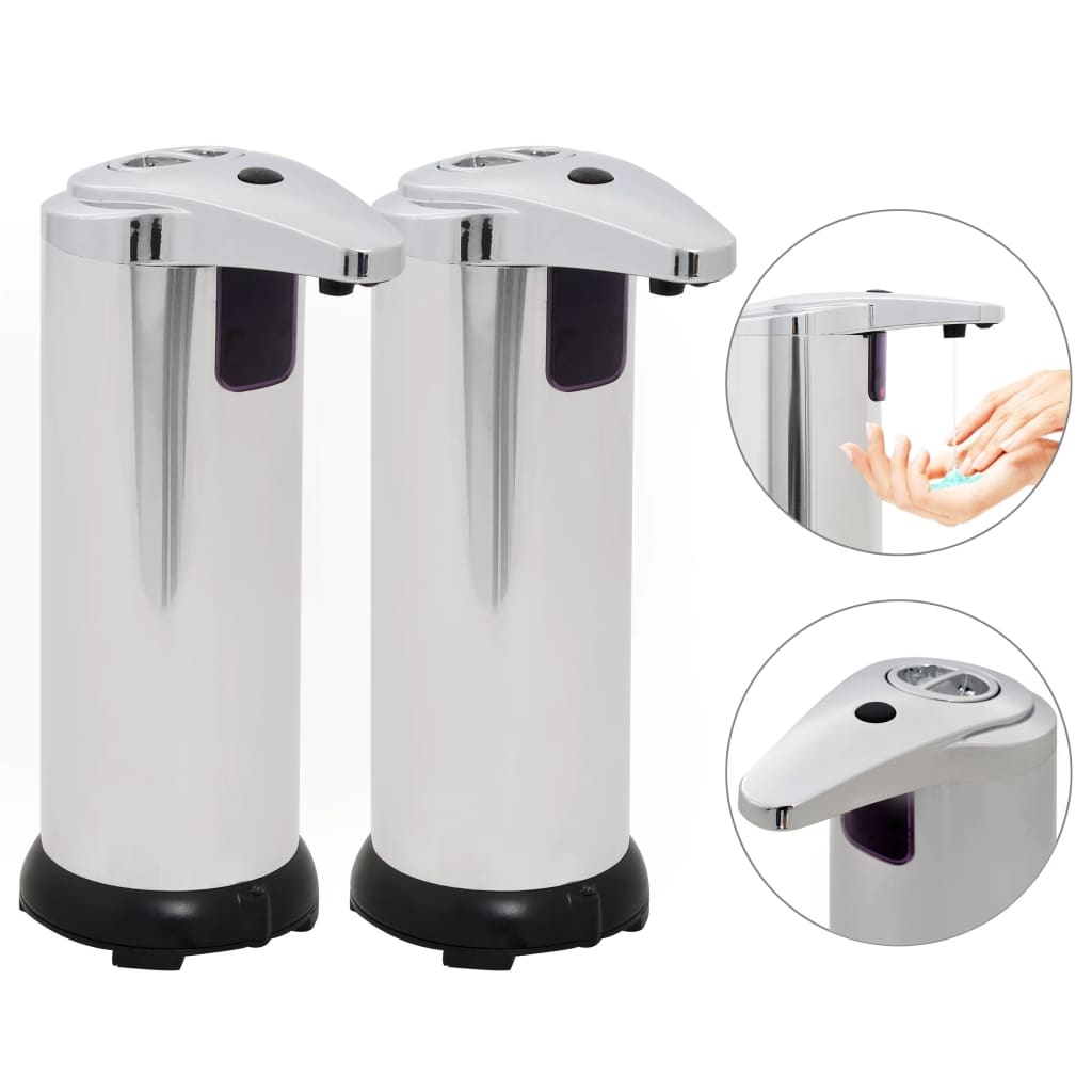 vidaXL Automatische zeepdispensers infraroodsensor 600 ml 2 st