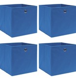 VidaXL Opbergboxen 4 st 32x32x32 cm stof blauw