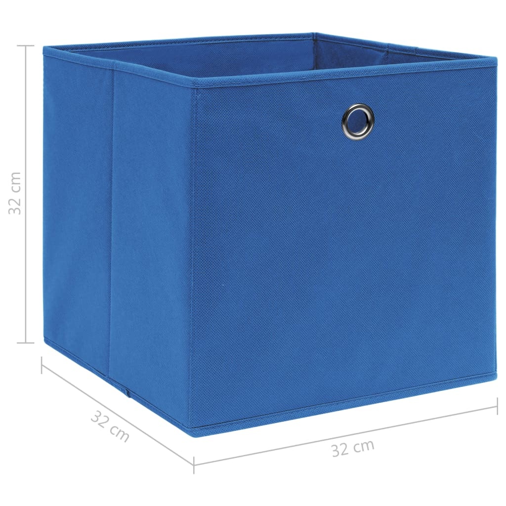 VidaXL Opbergboxen 4 st 32x32x32 cm stof blauw