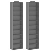 VidaXL Kledingorganisers hangend 2 st met 10 schappen stof
