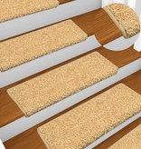 VidaXL Tapijt traptreden 15 st 65x25 cm beige