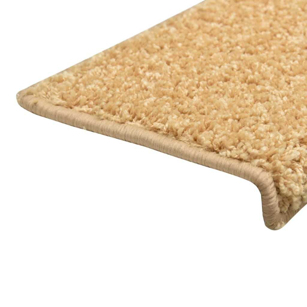 VidaXL Tapijt traptreden 15 st 65x25 cm beige