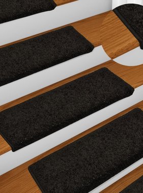 VidaXL Trapmatten 15 st 65x25 cm zwart