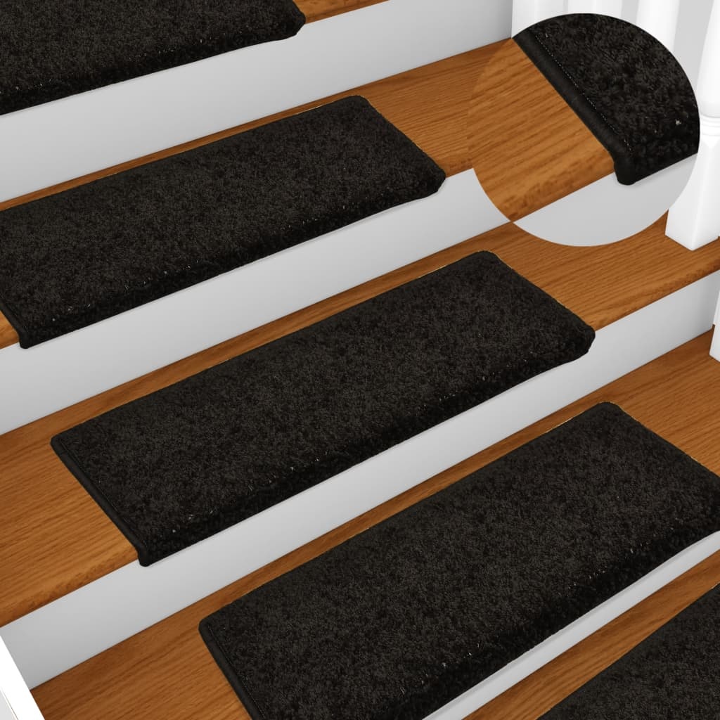 VidaXL Trapmatten 15 st 65x25 cm zwart