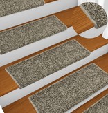 VidaXL Tapijt traptreden 15 st 65x25 cm grijs
