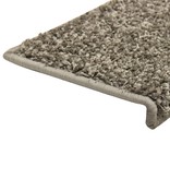 VidaXL Tapijt traptreden 15 st 65x25 cm grijs