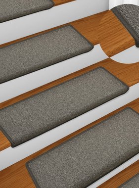 VidaXL Trapmatten 15 st 65x25 cm donkergrijs
