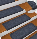 VidaXL Trapmatten 15 st 65x25 cm naaldvilt blauw