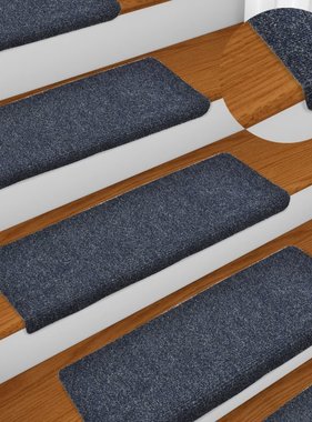 VidaXL Trapmatten 15 st 65x25 cm naaldvilt blauw